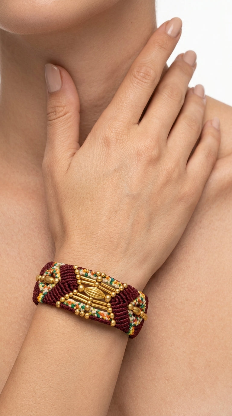 Nomad Relic Bracelet – Burgundy