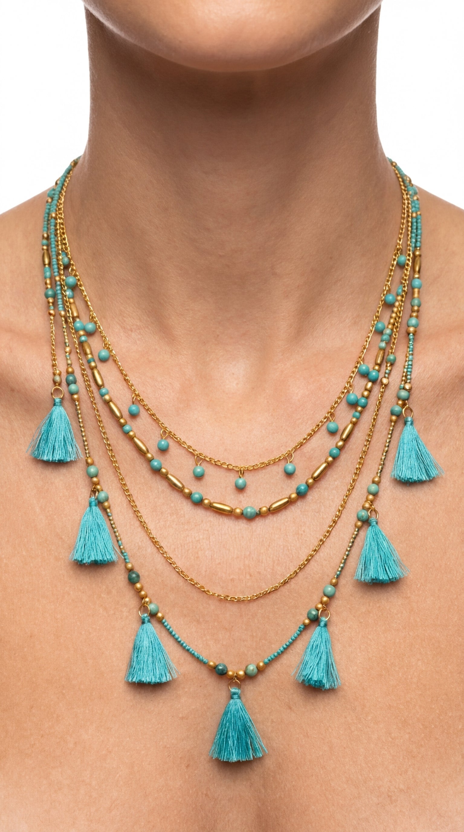 Azure Ethnic Necklace - Blue