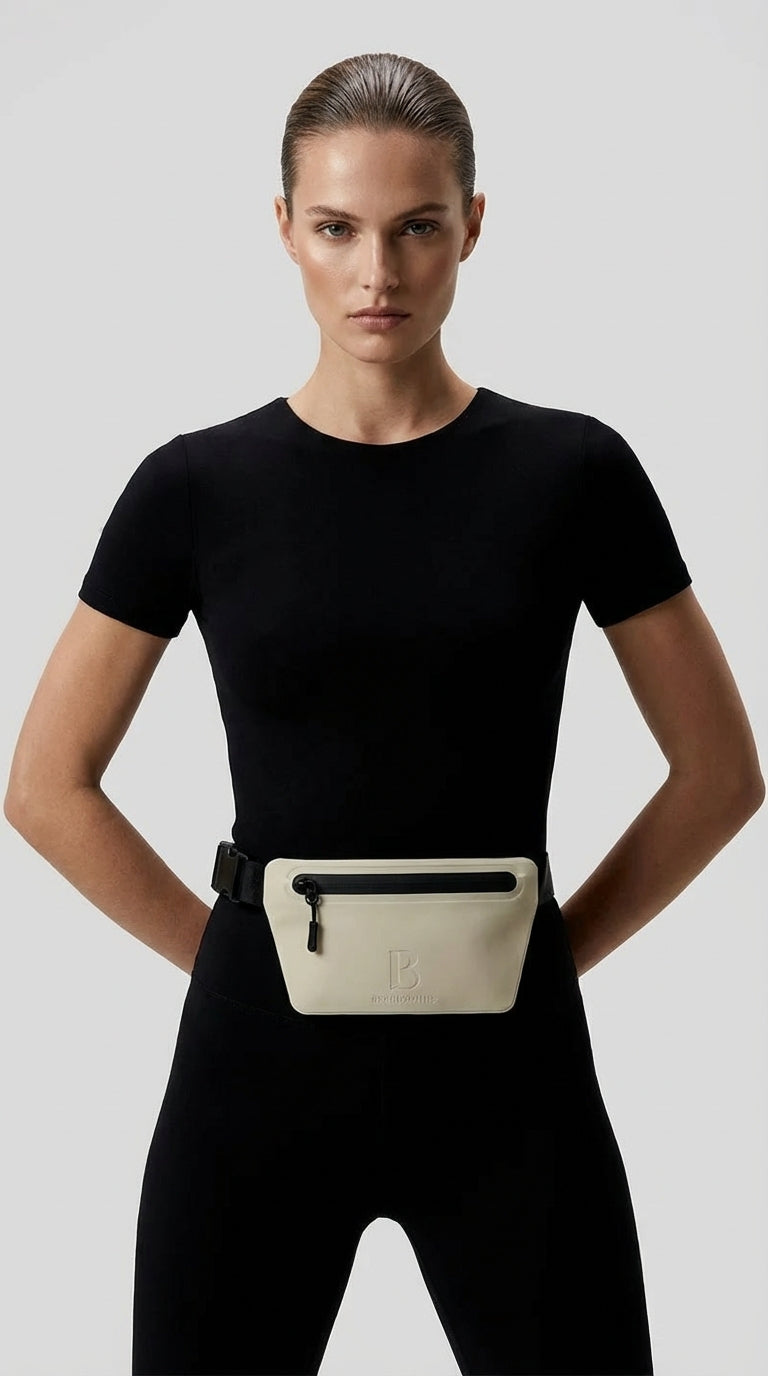 Sand Beige Slant Waist Bag
