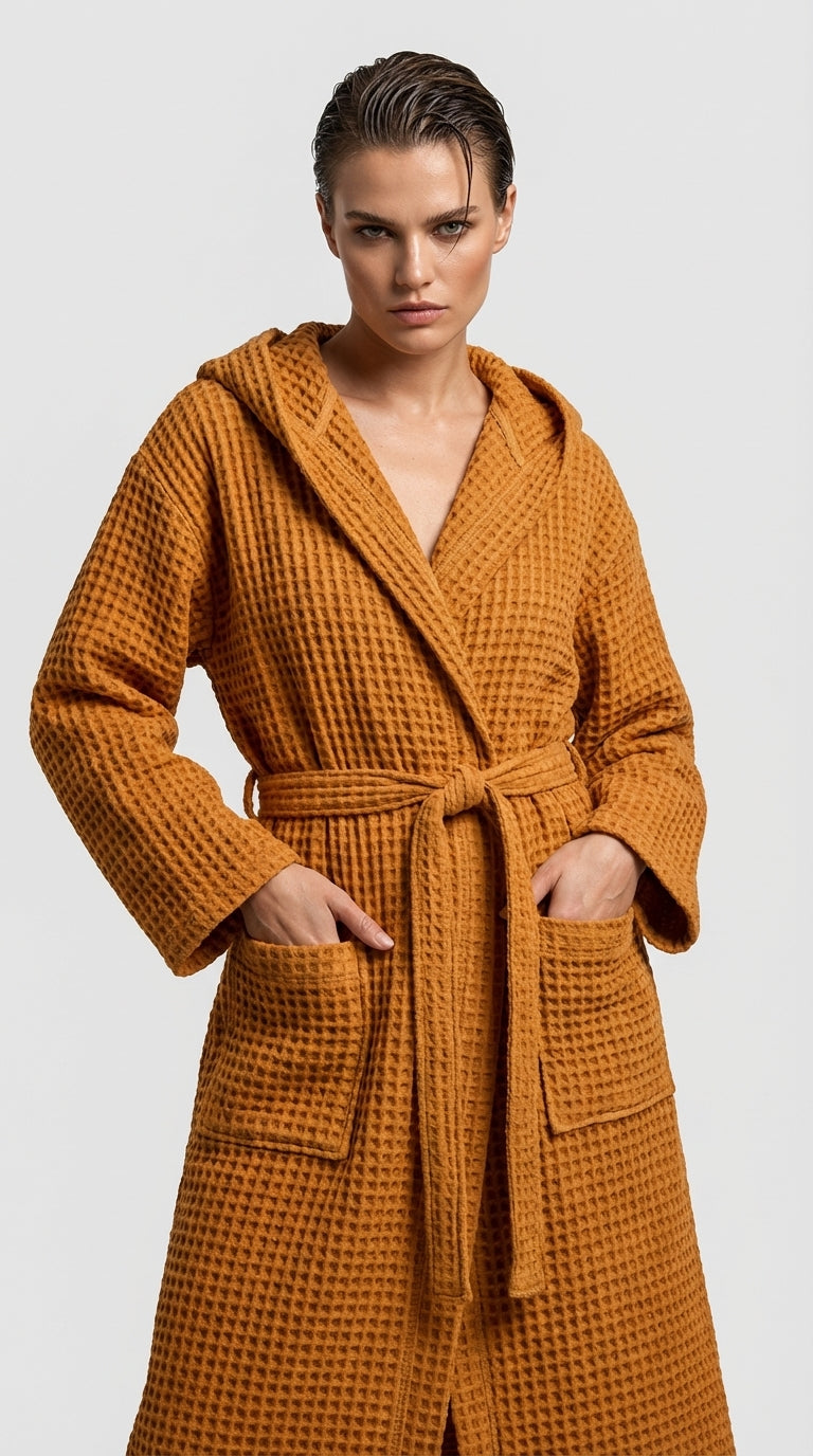 Mustard Waffle Bathrobe