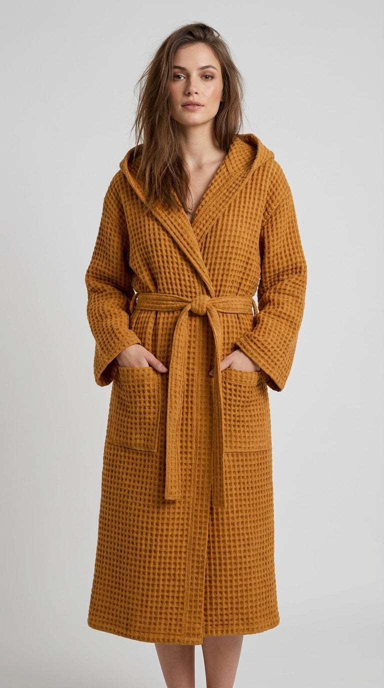 Mustard Waffle Bathrobe