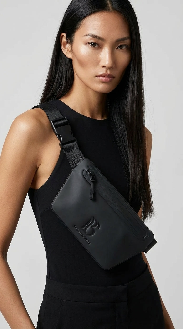 Onyx (Black) Slant Waist Bag