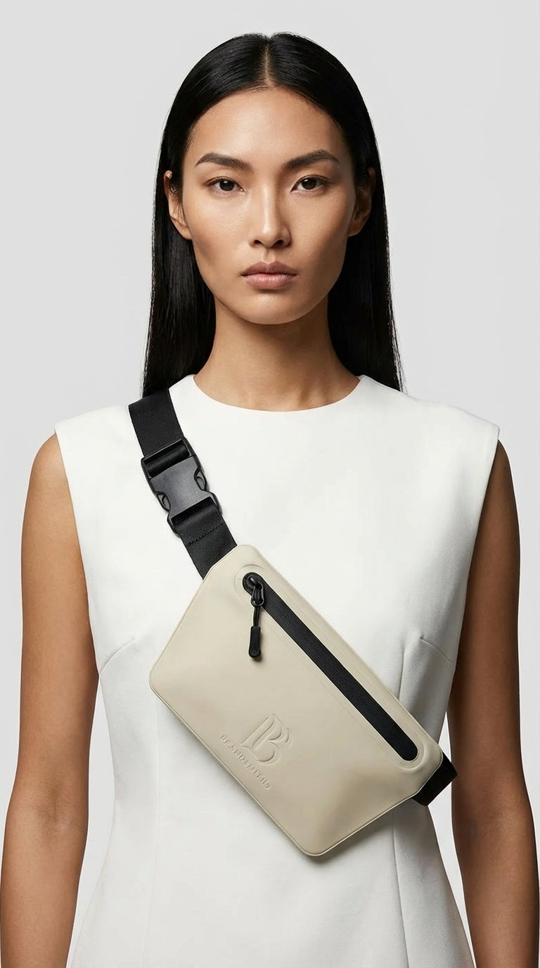 Sand Beige Slant Waist Bag