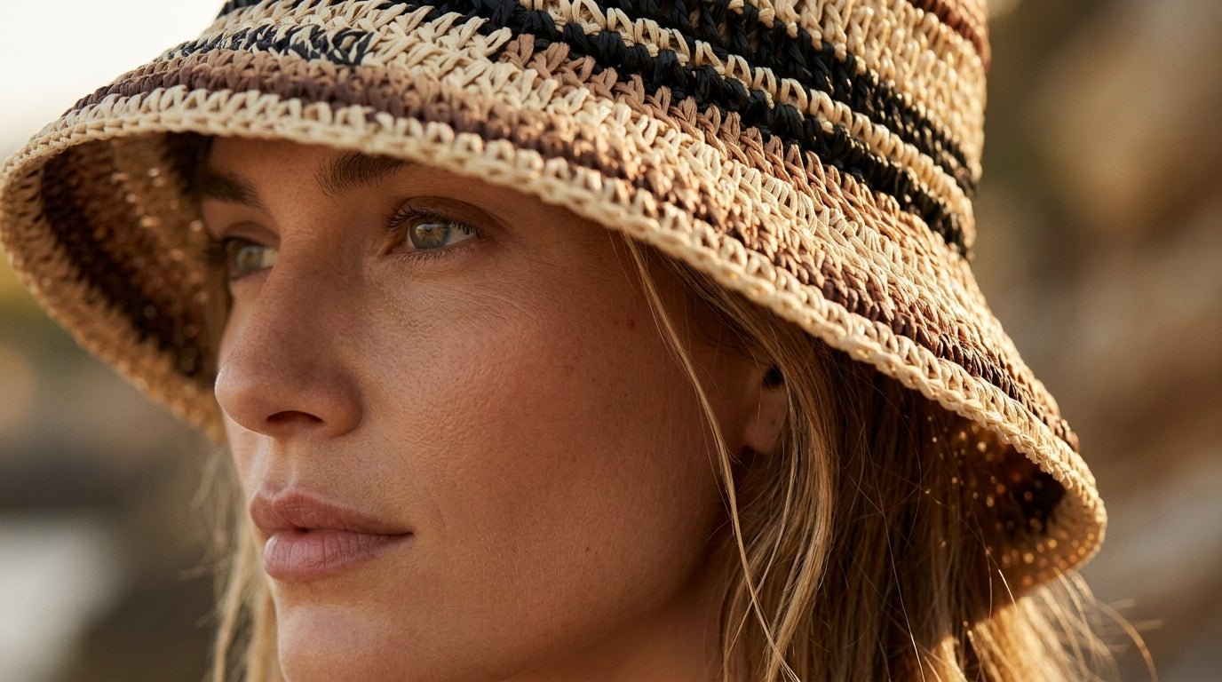 Natural Striped Hat
