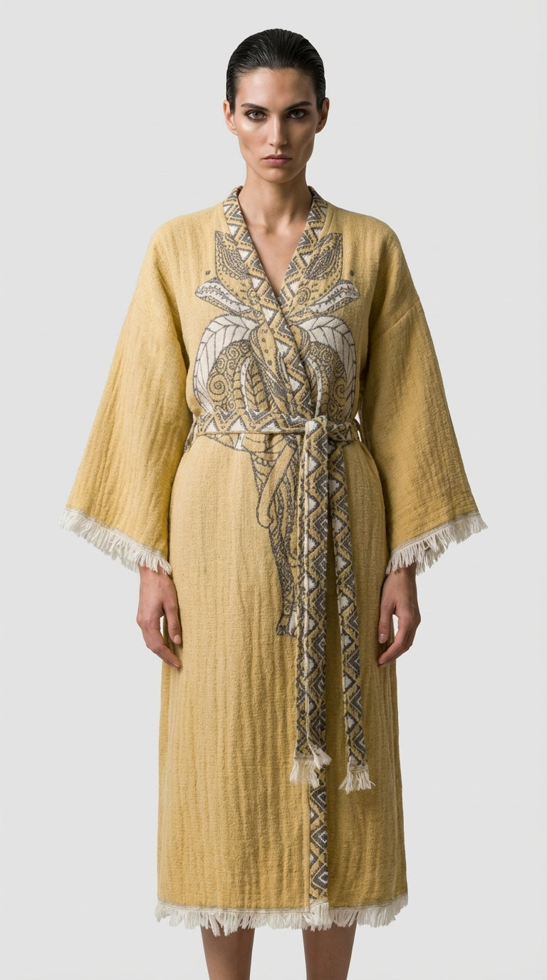 Yellow Elephant Kimono