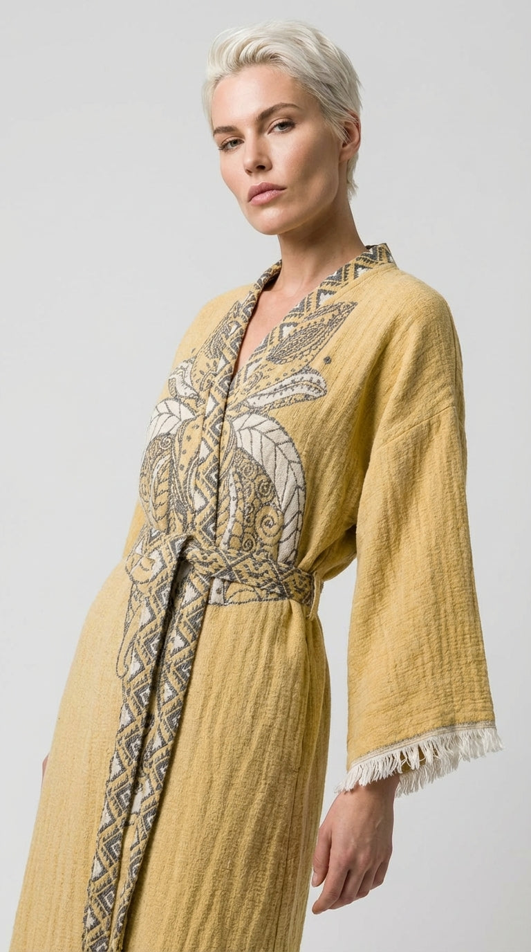 Yellow Elephant Kimono