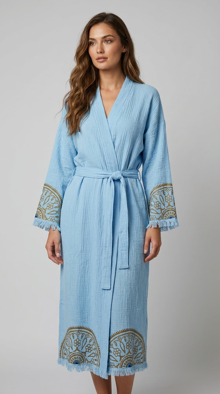 Mandala Eye Kimono- Mavi