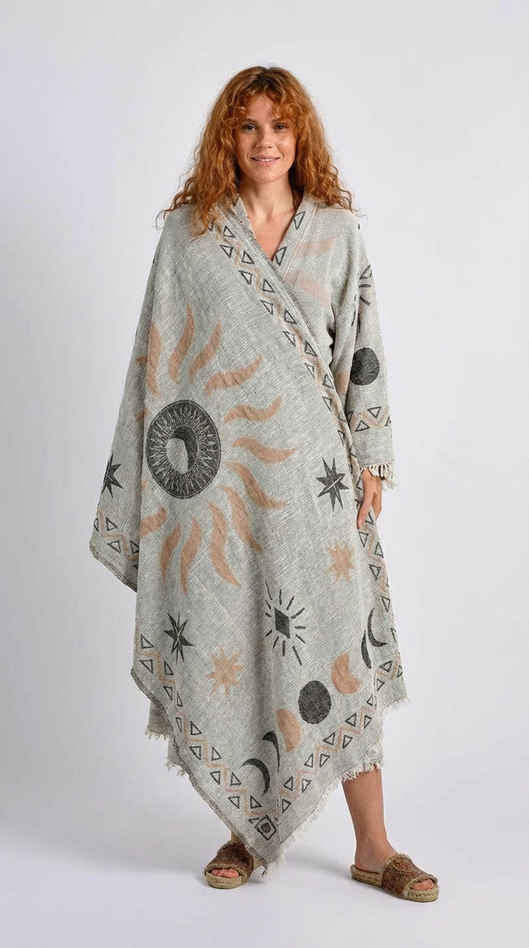 Grey-Brown Sun Peştemal