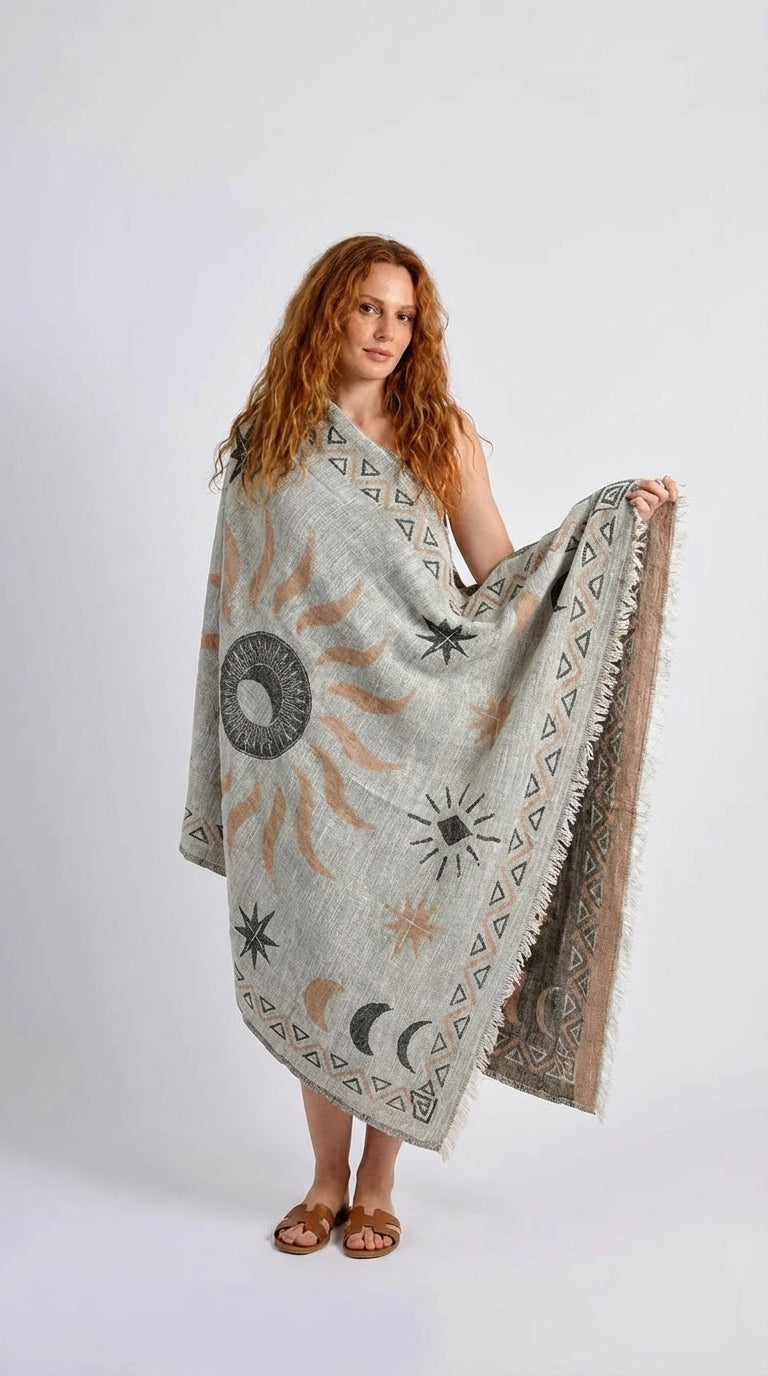 Grey-Brown Sun Peştemal