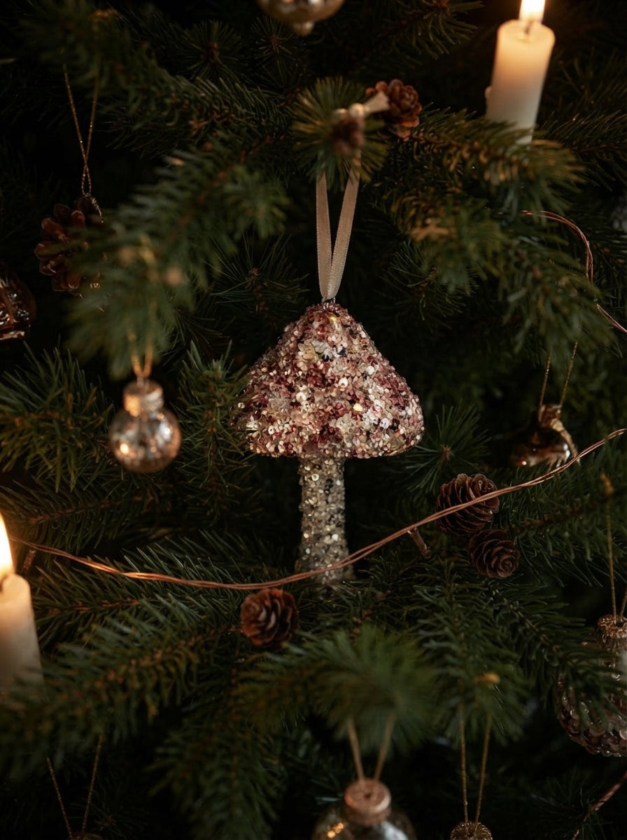 Crystal Forest Mushroom Kristal İşlemeli Yılbaşı Ağaç Süsü