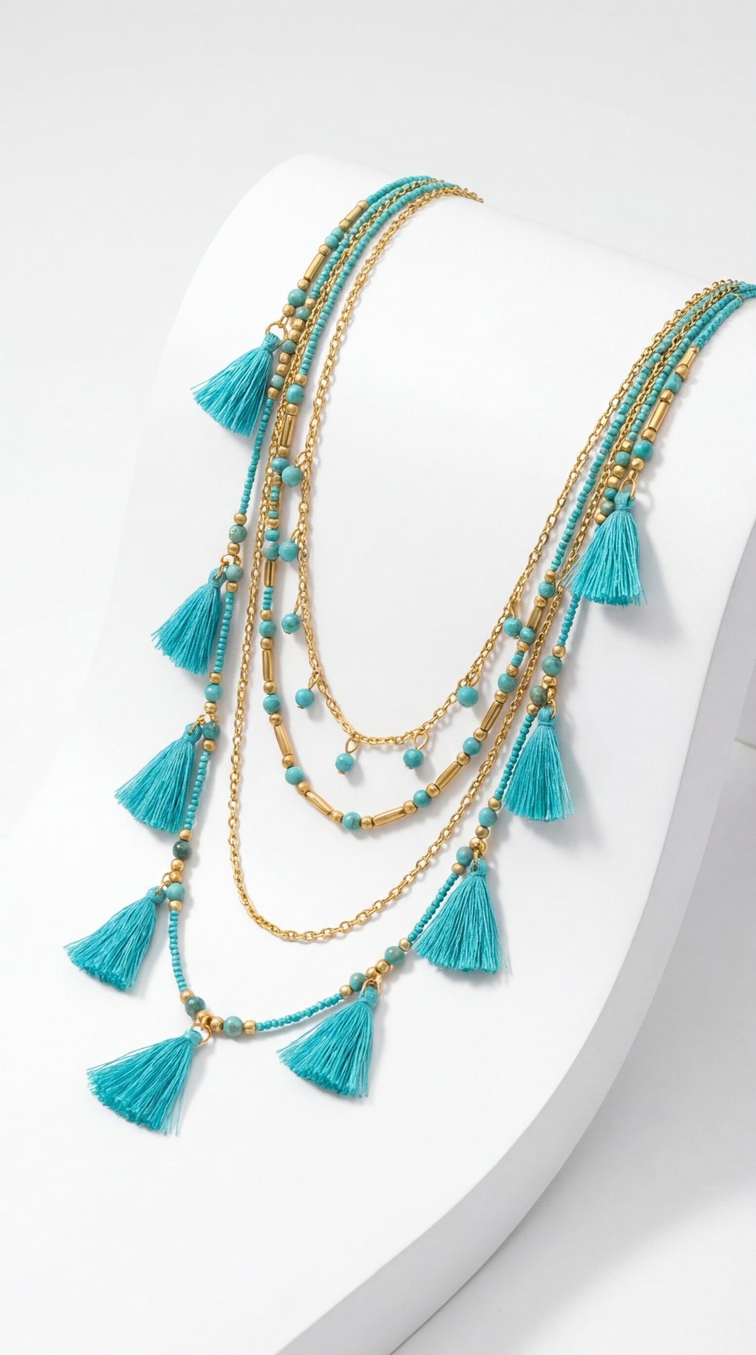 Azure Ethnic Necklace - Blue