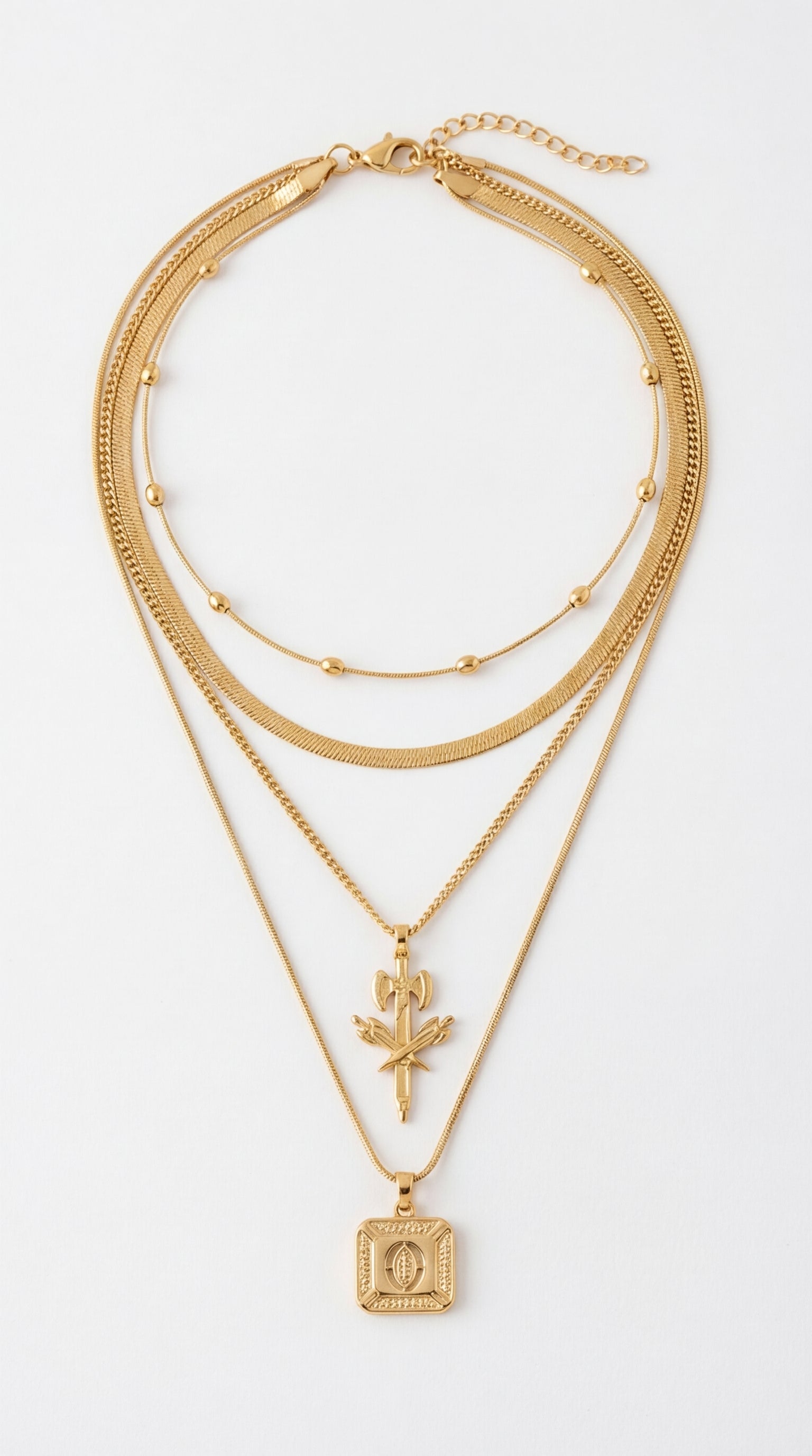 طقم قلادات متعددة الطبقات