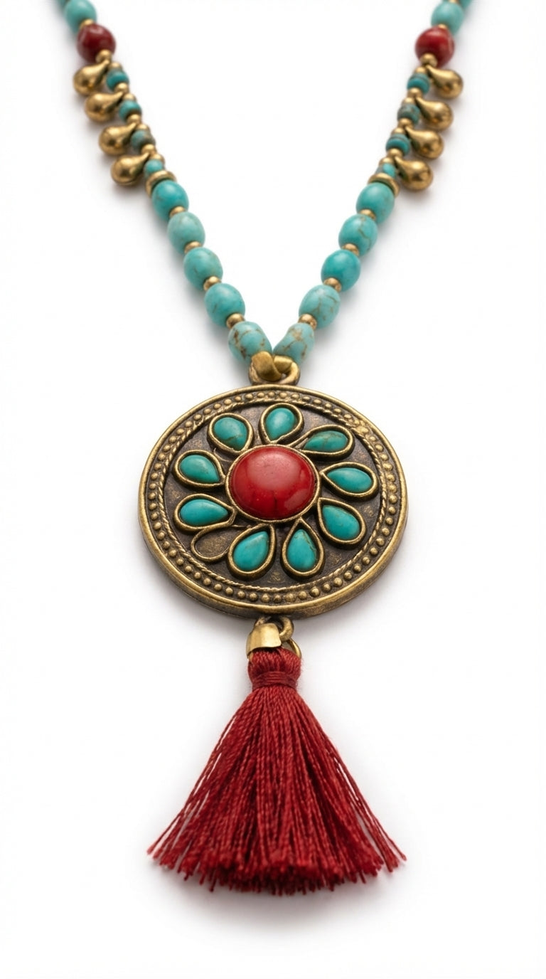 Nomad Ember Püsküllü Kolye