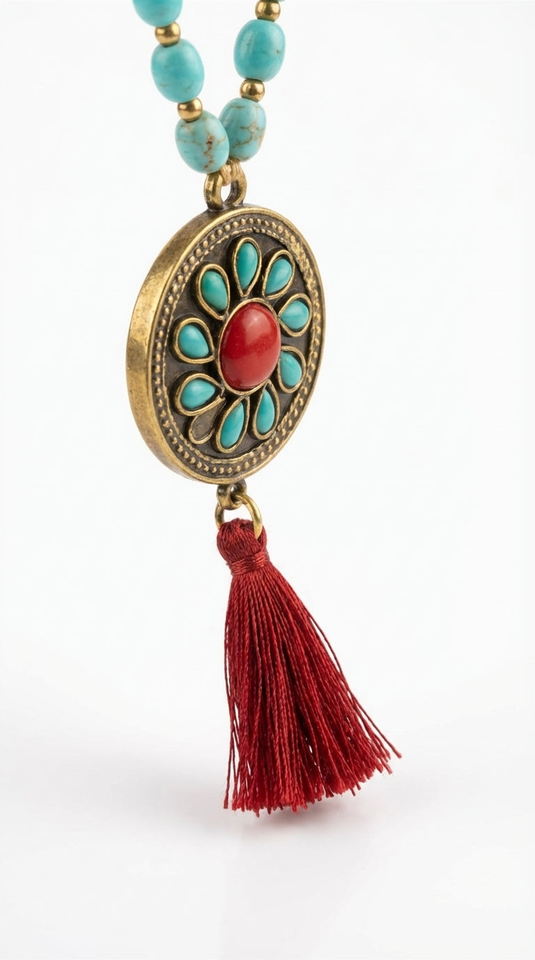 Nomad Ember Püsküllü Kolye