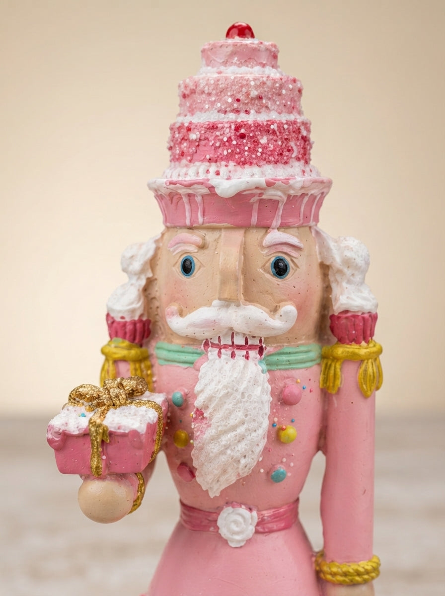 Pink Candy Nutcracker Dekoratif Fındıkkıran Figür - 18 CM