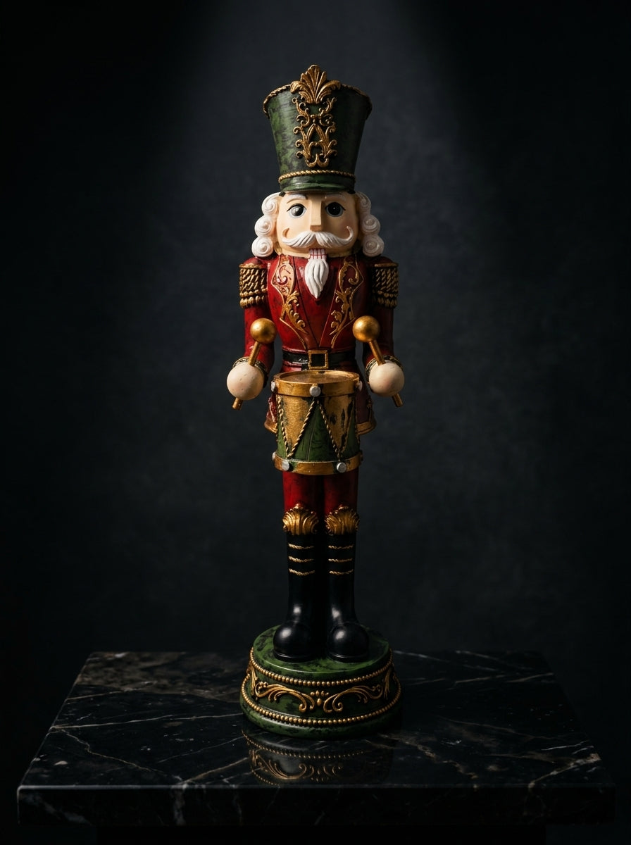 Royal Nutcracker Drummer Kırmızı Üniformalı Dekoratif Fındıkkıran – 34 CM