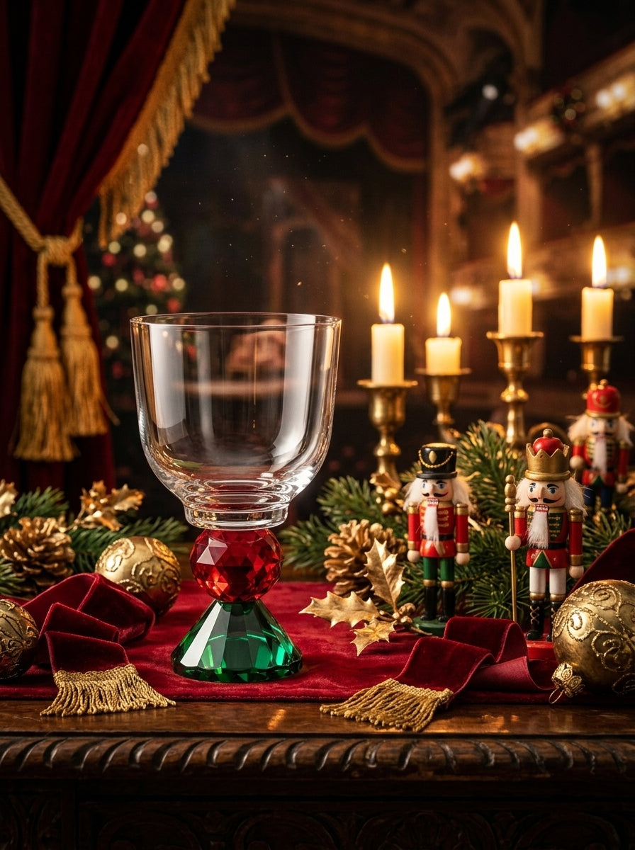 Ruby Emerald Lumi Coupe – Christmas Crystal Goblet