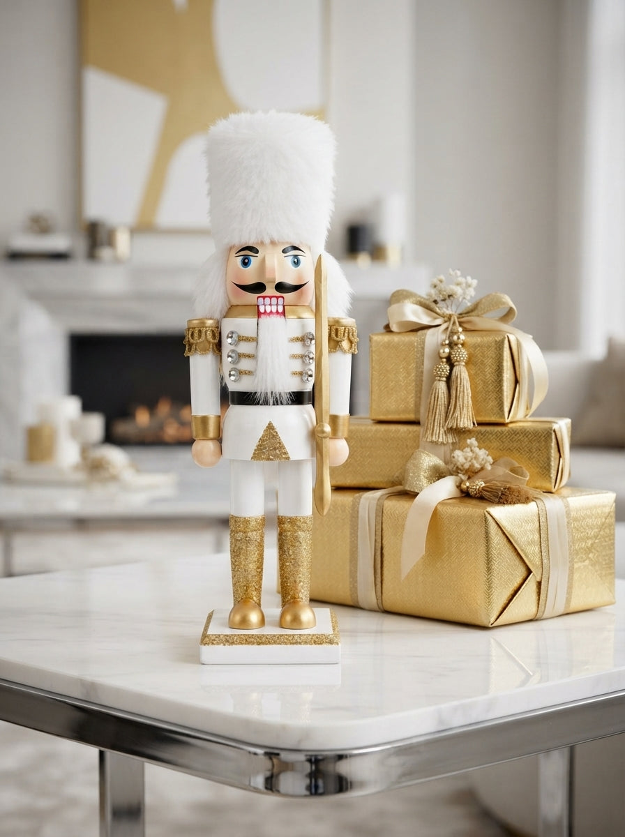 White Gold Royal Guard Ahşap Fındıkkıran Kurşun Asker - 20 CM