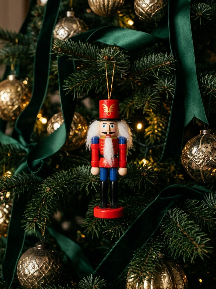 Royal Blue Nutcracker Guard – Mavi Detaylı Fındıkkıran Asker Yılbaşı Ağacı Süsü - 12 CM