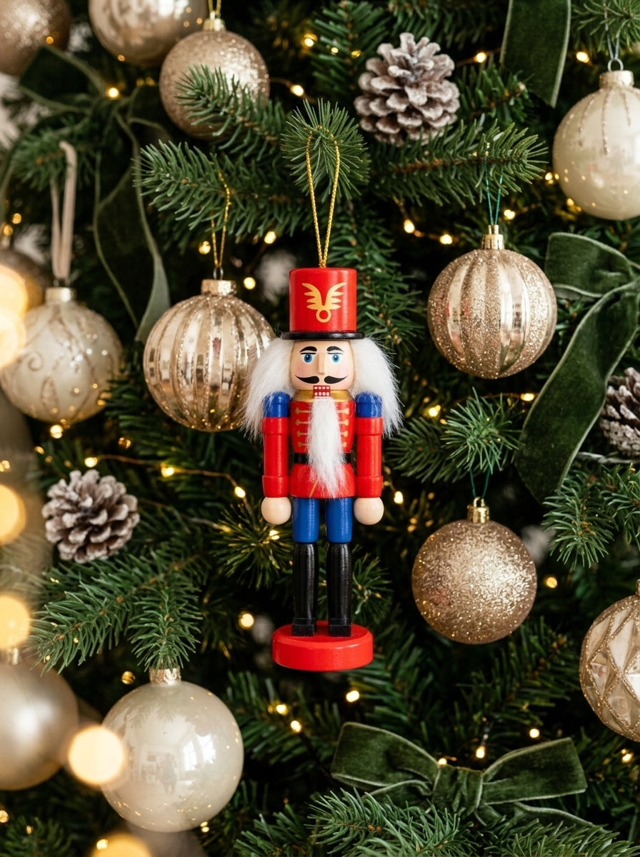 Royal Blue Nutcracker Guard – Mavi Detaylı Fındıkkıran Asker Yılbaşı Ağacı Süsü - 12 CM