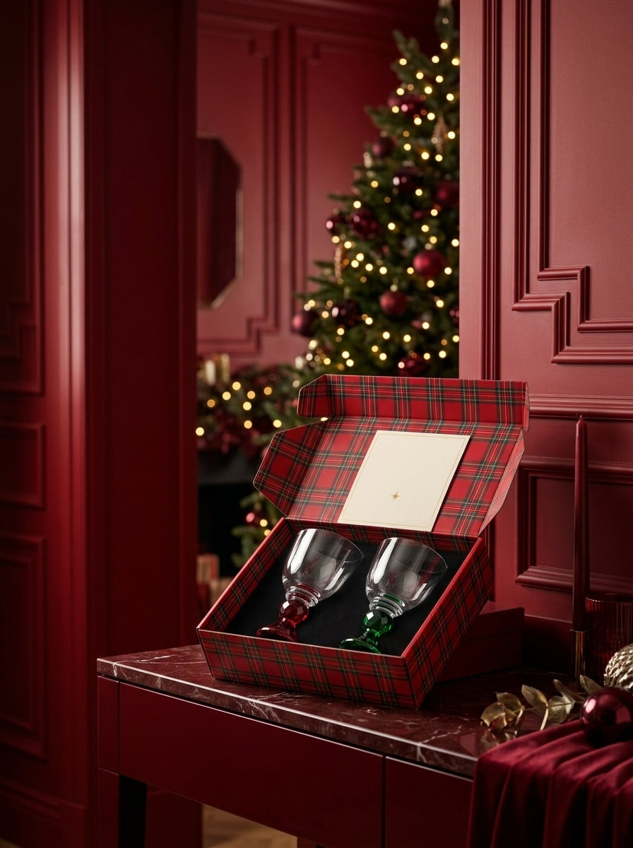 Christmas Classics – Ruby Emerald Lumi İkili Kristal Kadeh Seti