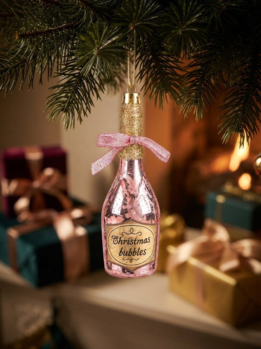 Christmas Bubbles Pink Champagne Yılbaşı Ağaç Süsü