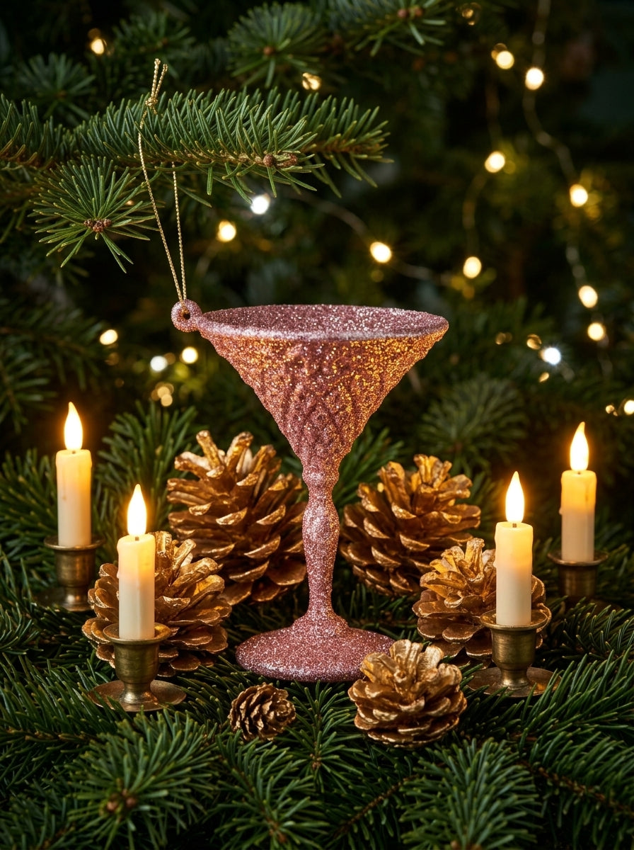 Cocktail Glam Yılbaşı Ağaç Süsü Pembe