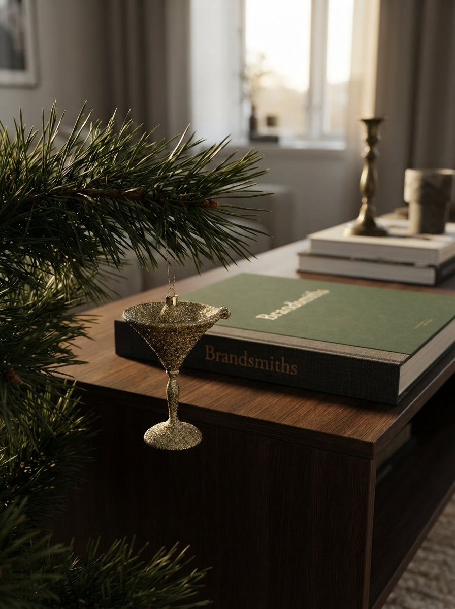 Champagne Martini Glass Yılbaşı Ağaç Süsü - 9 CM
