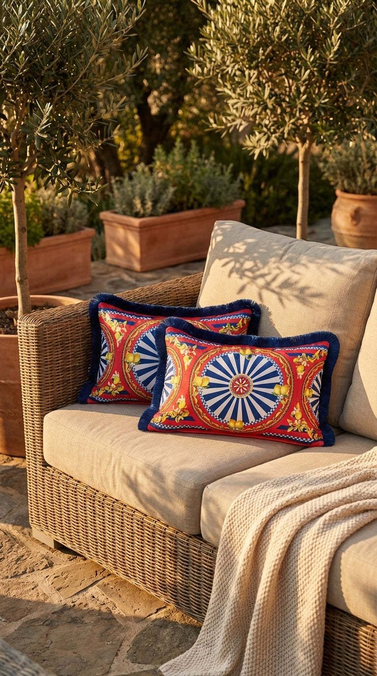 Verona Azure Dikdörtgen Kırlent