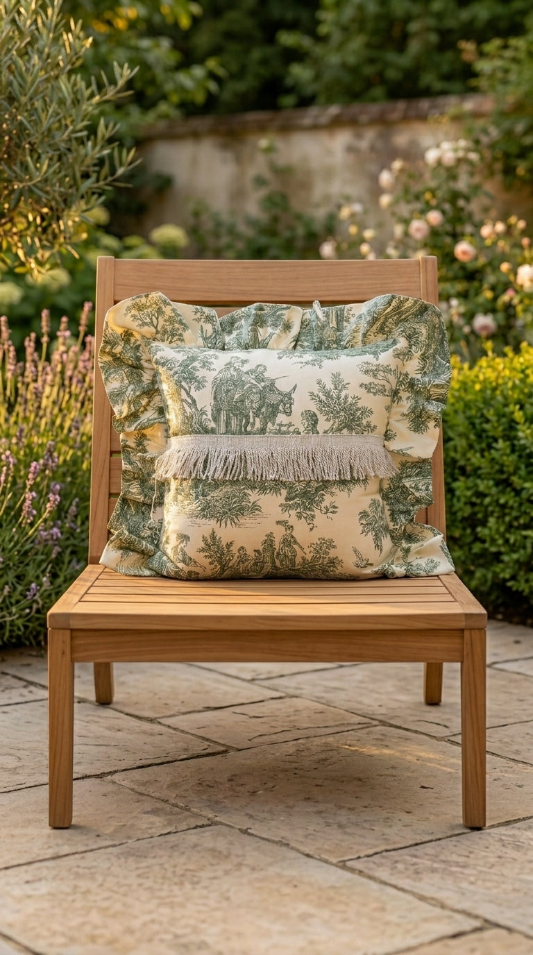وسادة ruffle خضراء توال