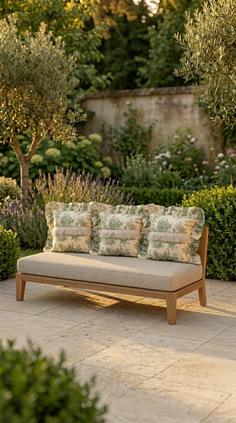 وسادة ruffle خضراء توال