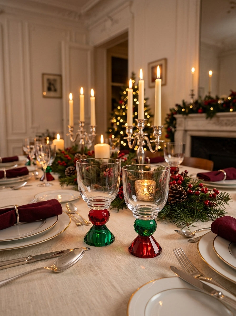 Christmas Classics – Ruby Emerald Emerald Ruby Lumi İkili Kristal Kadeh Seti