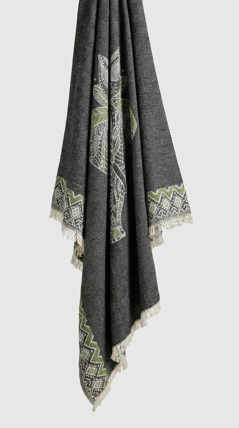 Green-Black Elephant Peştemal