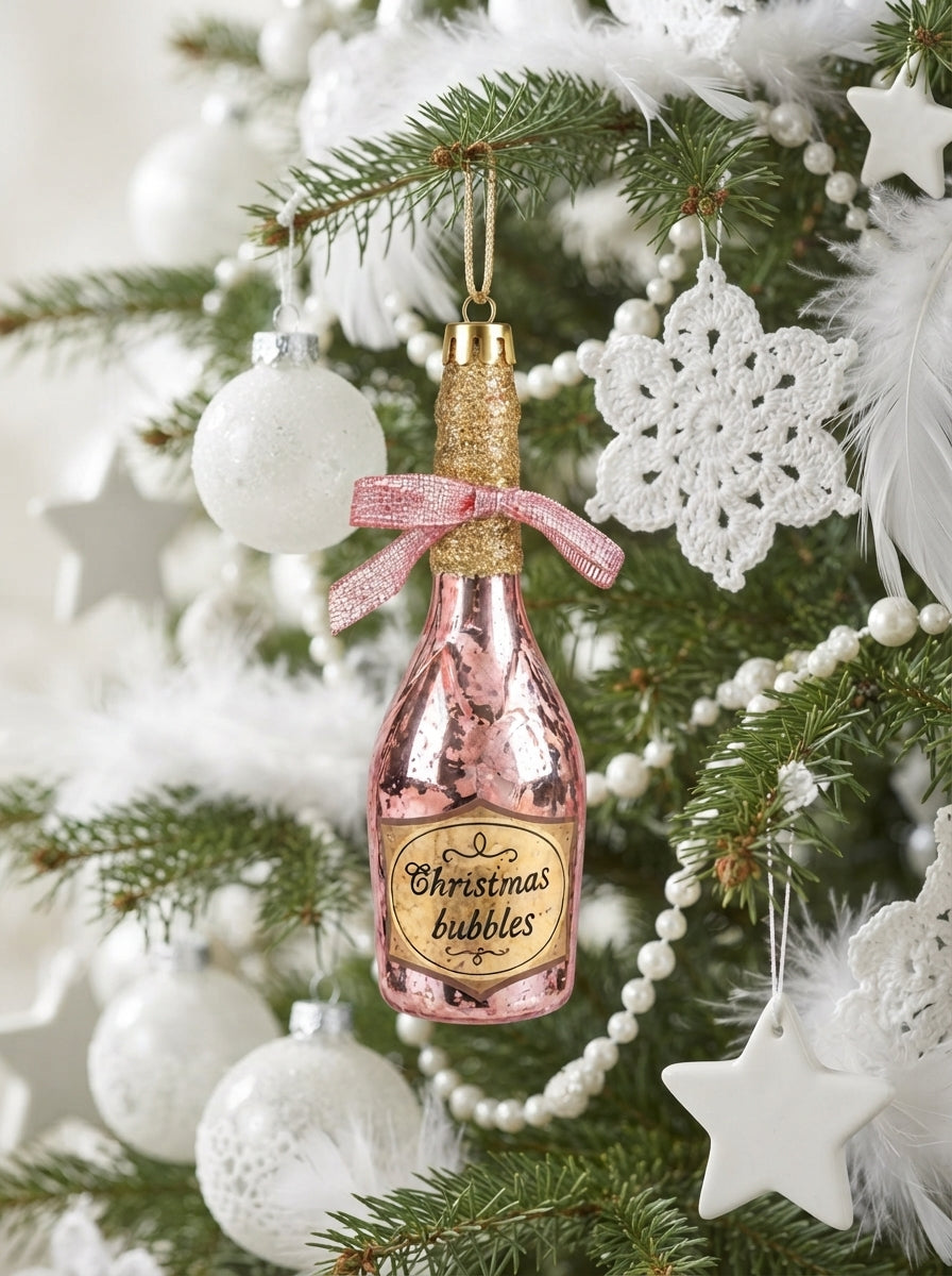 Christmas Bubbles Pink Champagne Yılbaşı Ağaç Süsü