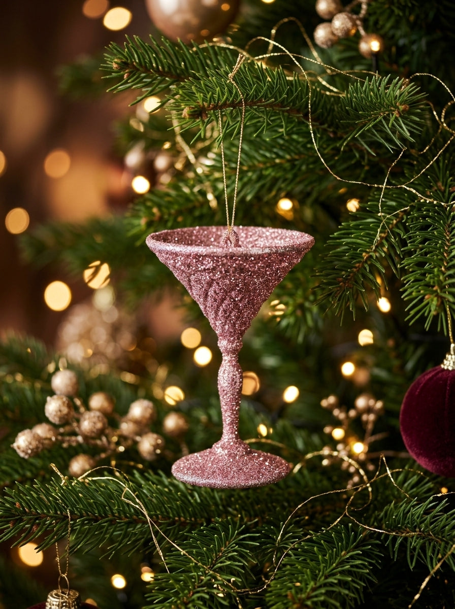 Cocktail Glam Yılbaşı Ağaç Süsü Pembe