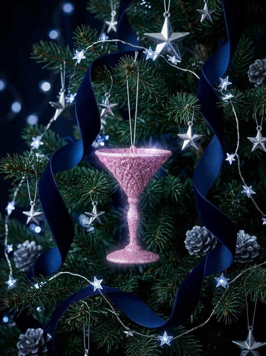 Cocktail Glam Yılbaşı Ağaç Süsü Pembe