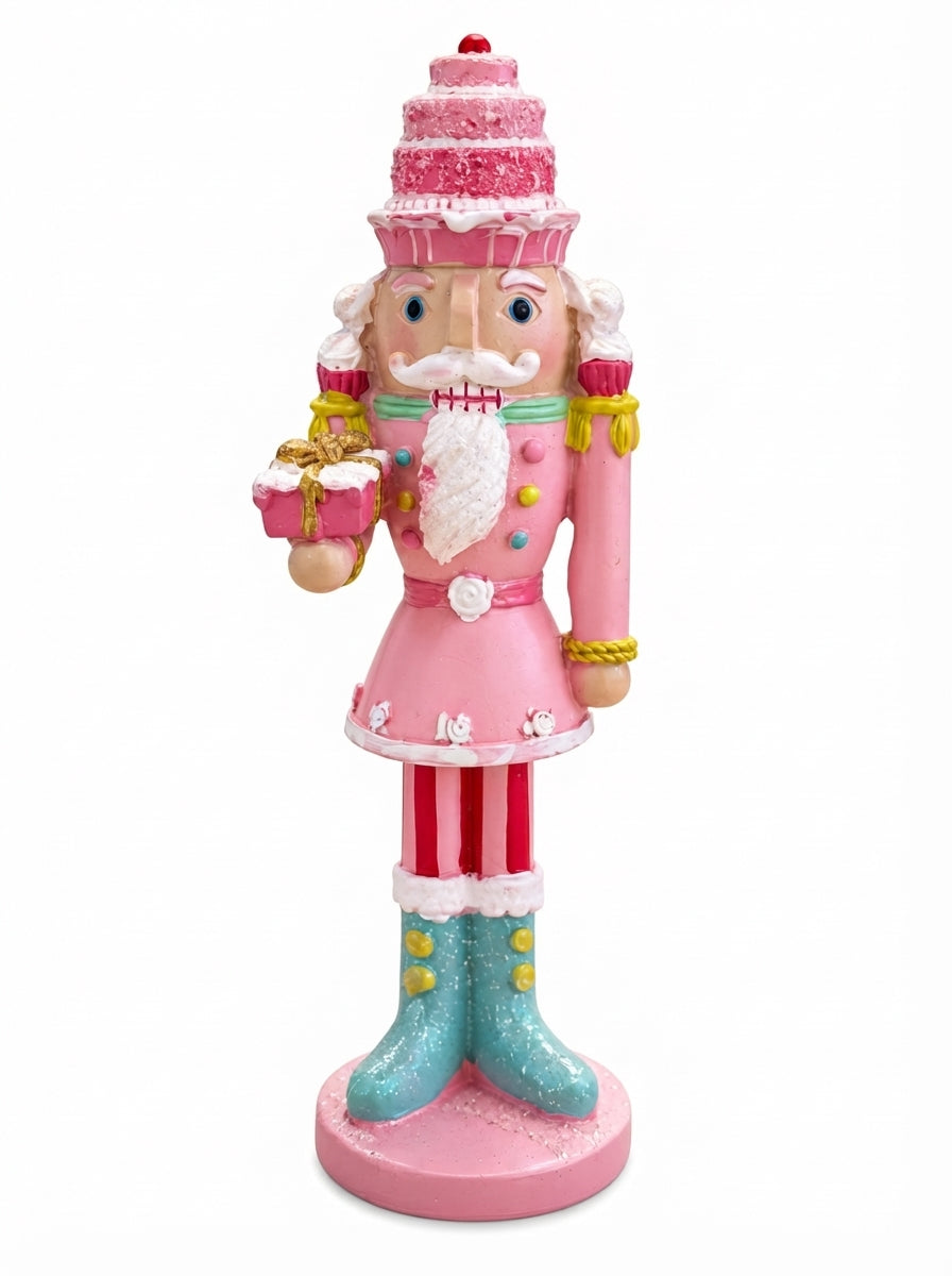 Pink Candy Nutcracker Dekoratif Fındıkkıran Figür - 18 CM