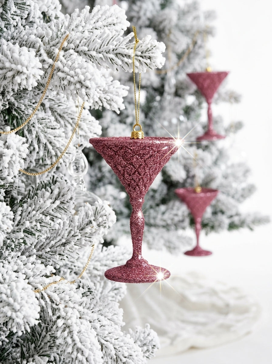 Cocktail Glam Yılbaşı Ağaç Süsü Pembe