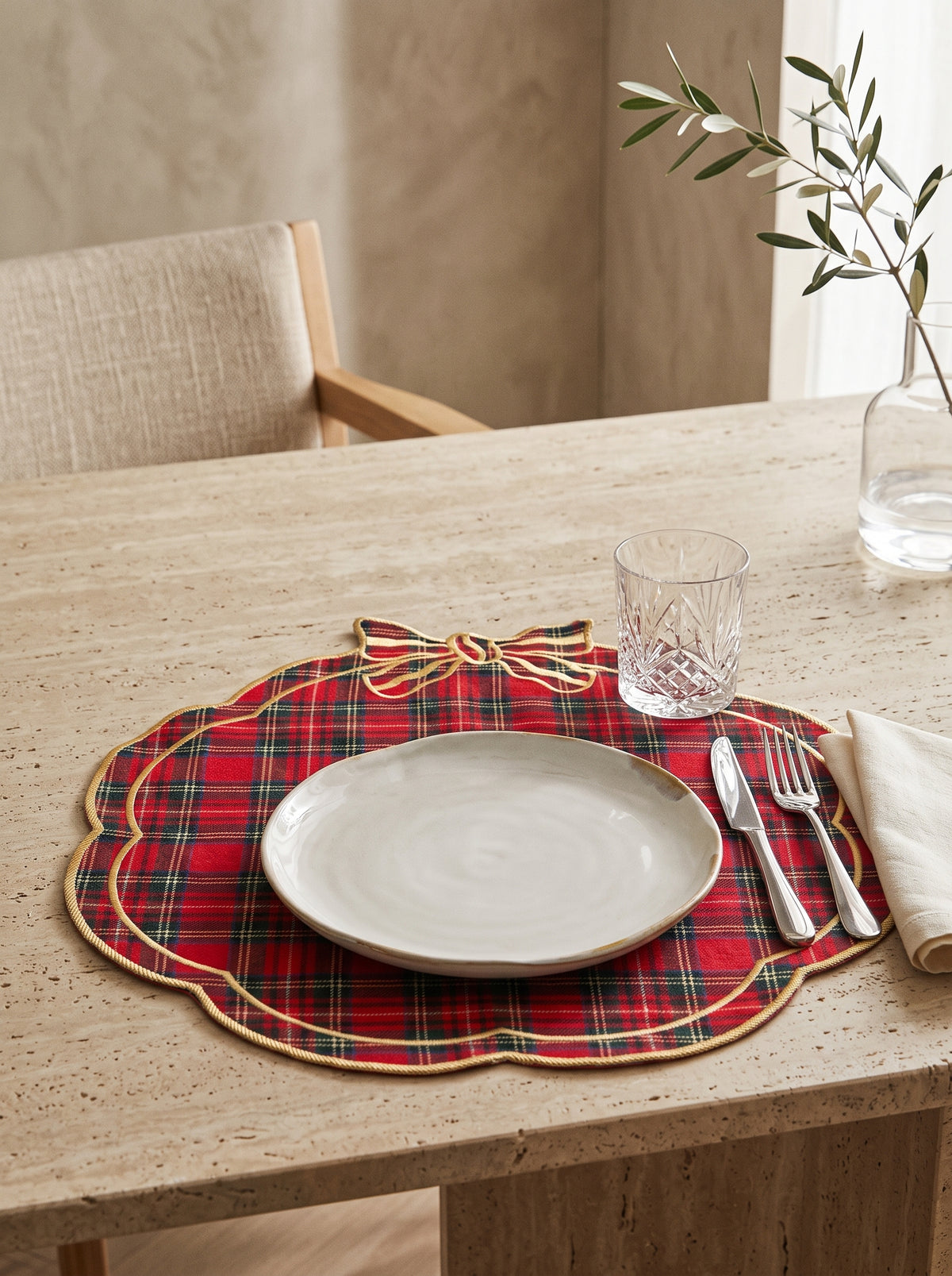 Tartan Rouge Bow Amerikan Servis