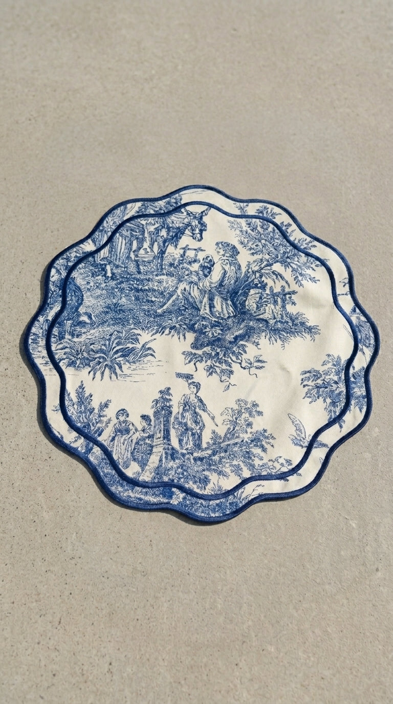 مفارش توال أزور (Toile Azure) للطاولات