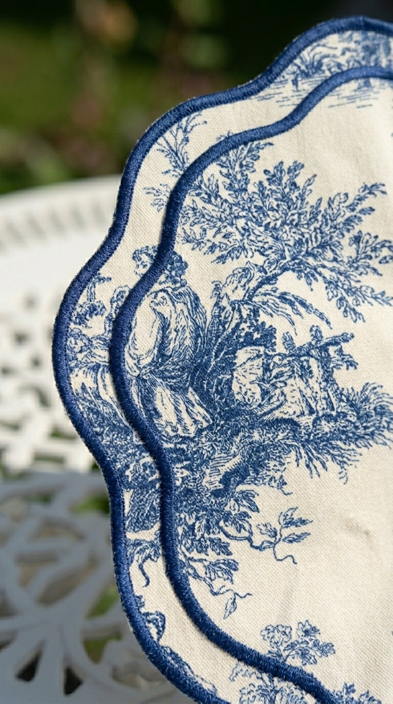 مفارش توال أزور (Toile Azure) للطاولات
