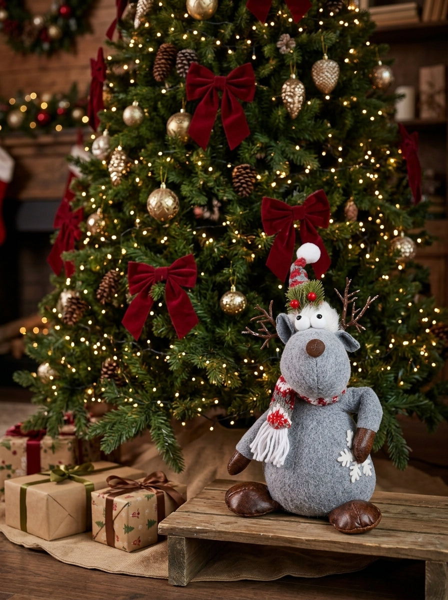 Rudolph Nordic Joy Grey Decorative Christmas Reindeer – 40 CM