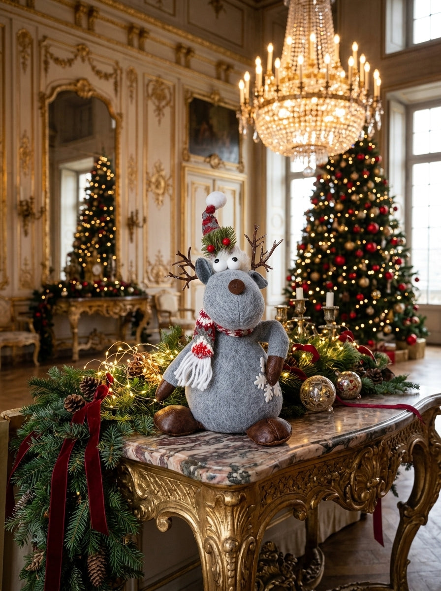 Rudolph Nordic Joy Grey Decorative Christmas Reindeer – 40 CM