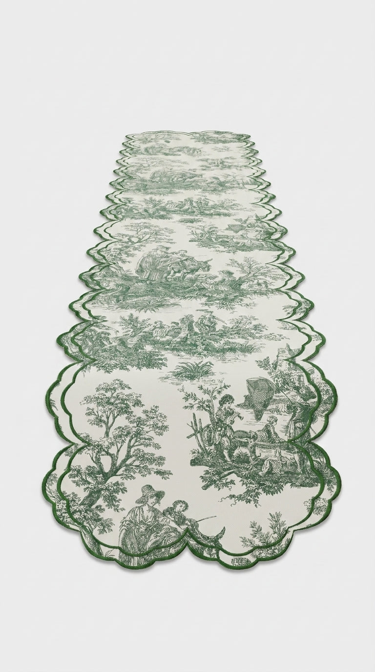 Toilea Verde Embroidered Runner