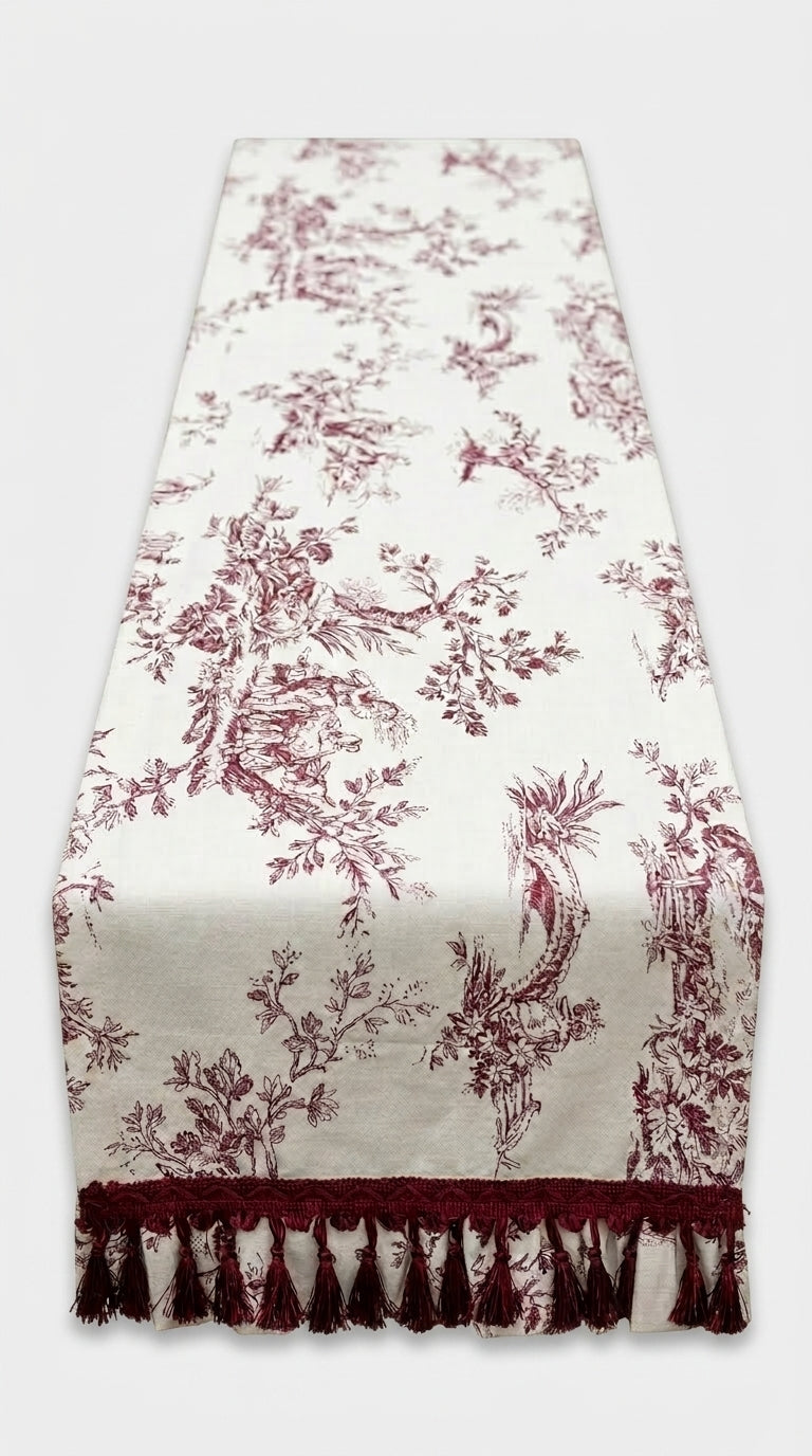 Toilea Burgundy Ruffle Runner