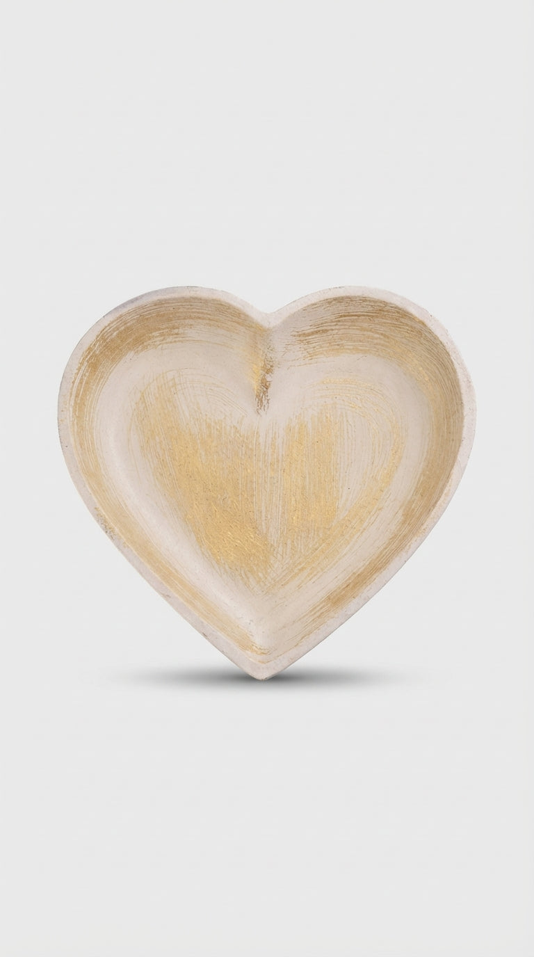 Kalp Formlu Dekoratif Ahşap Kase
