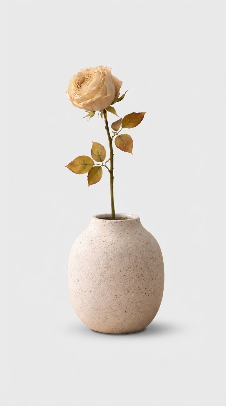 Gerçekçi Görünümlü Yapay Şampanya Gülü