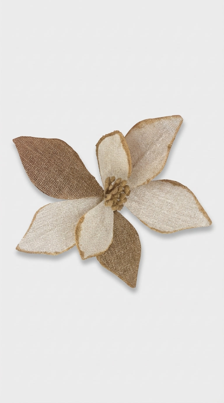 Yılbaşı Ağaç Süsü – Beyaz Çiçek Detaylı