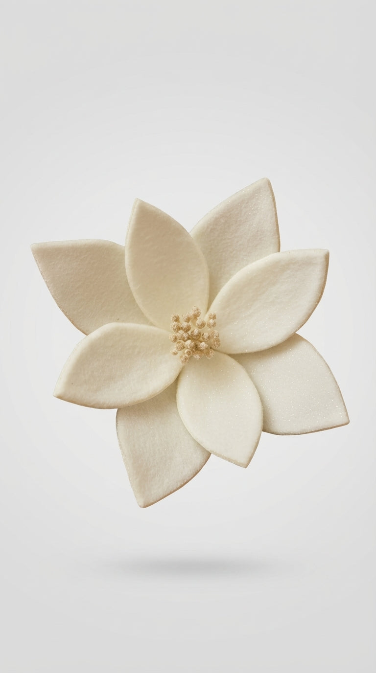 Peluş Krem Çiçek Ağaç Süsü