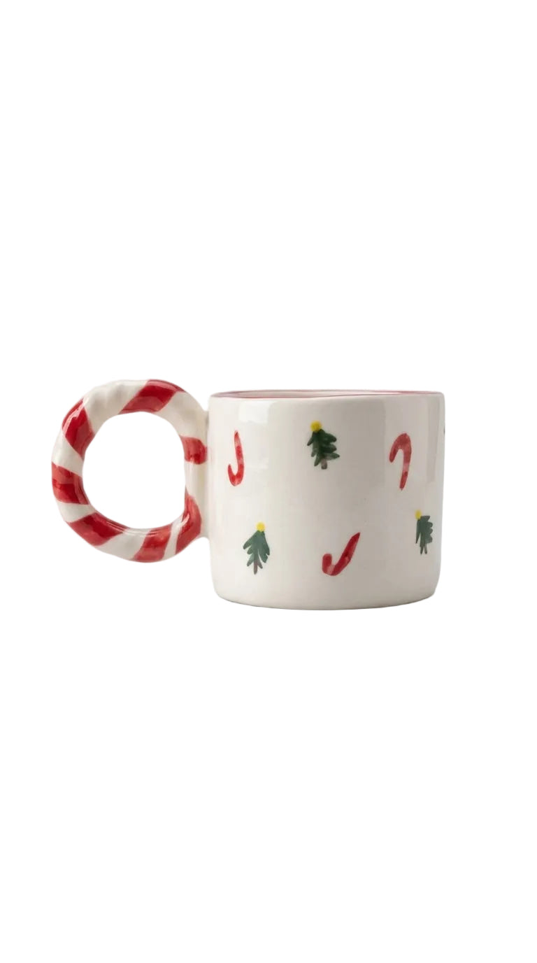 Baston Kulplu Noel Seramik Kupa